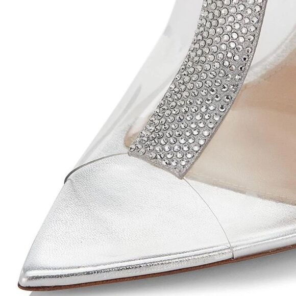 NWT Gianvito Rossi Sigma Crystal embellished PVC mules Stiletto Heels $1095 - Picture 4 of 11